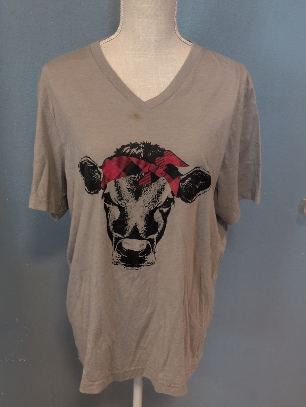 Bella Canvas Cotton Blend Heather CVC Cow Bandana Western Cottegecore Shirt
